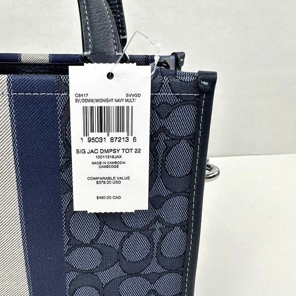 Coach Dempsey Tote Bag In Signature Jacquard With Stripe And Coach Patch… - Picture 10 of 10